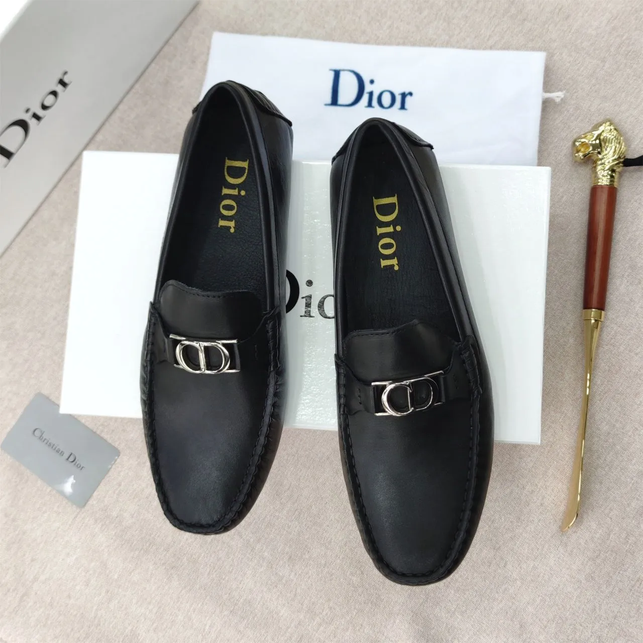 Men's Premium Loafers with Metal Initial Logo