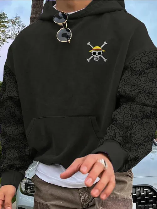 Men's Stylish Manga Devil Fruit Print Hoodie