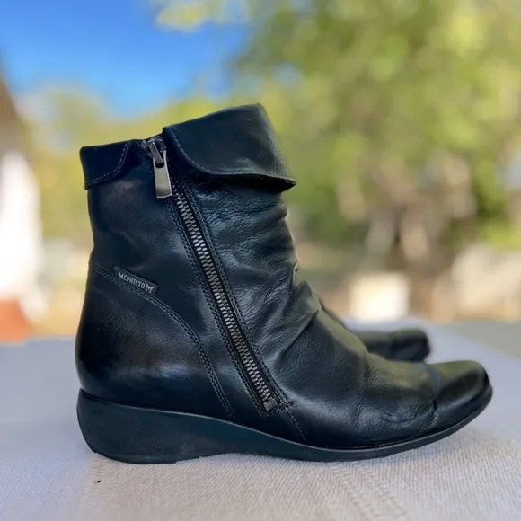 Mephisto Seddy Boots Woman 7.5 Black Leather