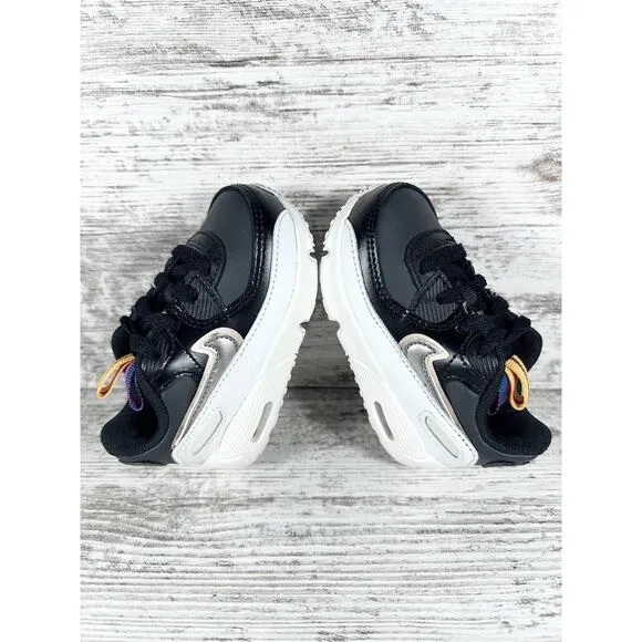 NEW Toddler Nike Air Max 90 LTR SE Off Noir/Pewter Black Sneakers Sz 5c