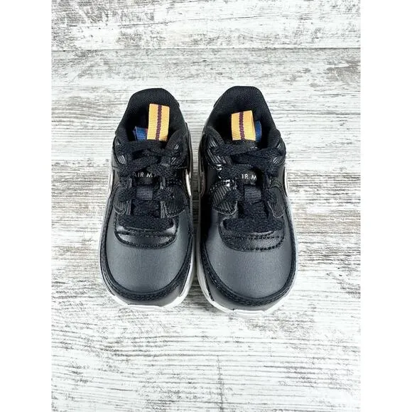 NEW Toddler Nike Air Max 90 LTR SE Off Noir/Pewter Black Sneakers Sz 5c