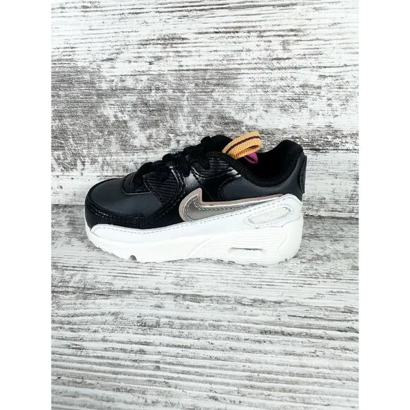 NEW Toddler Nike Air Max 90 LTR SE Off Noir/Pewter Black Sneakers Sz 5c