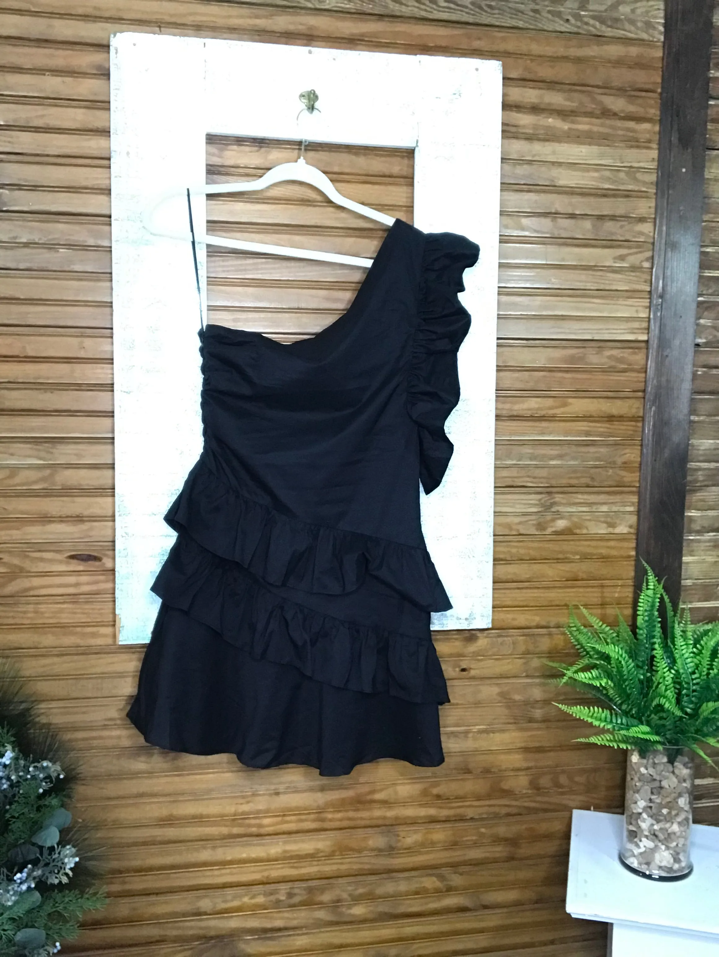 One Shoulder Ruffled Dress