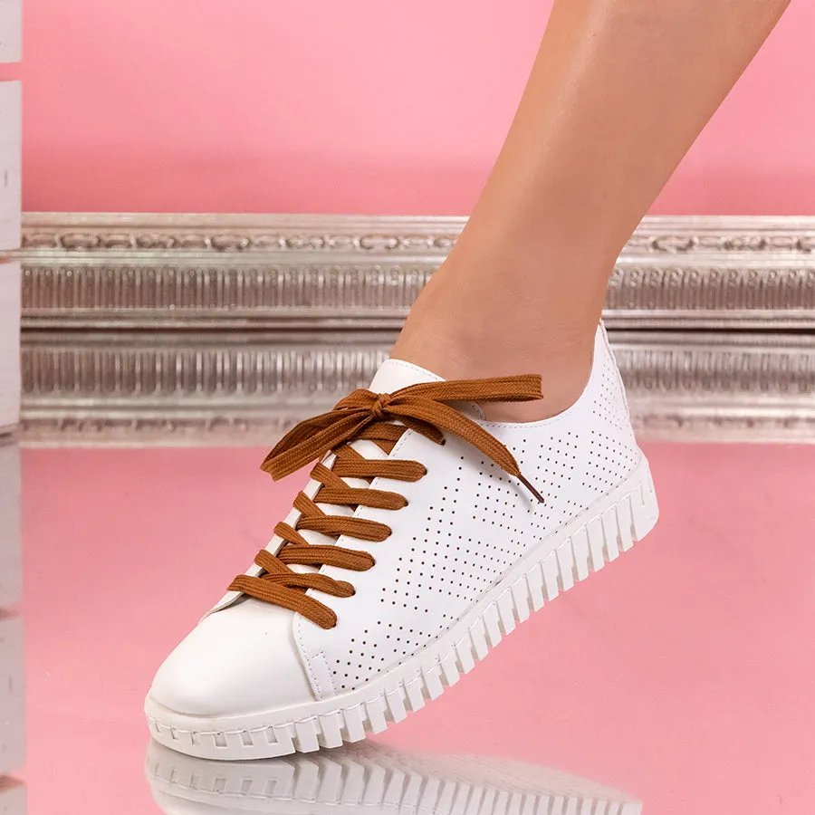 Pantofi sport Boyana - White/Camel