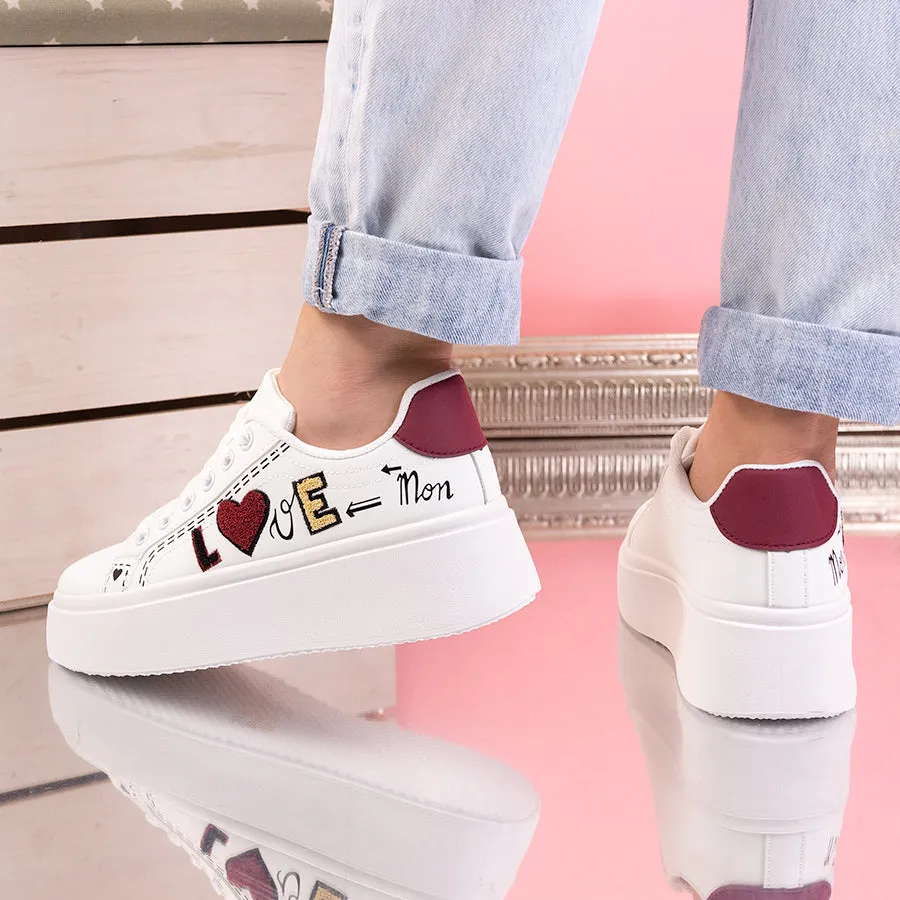 Pantofi sport Melody - White/Wine