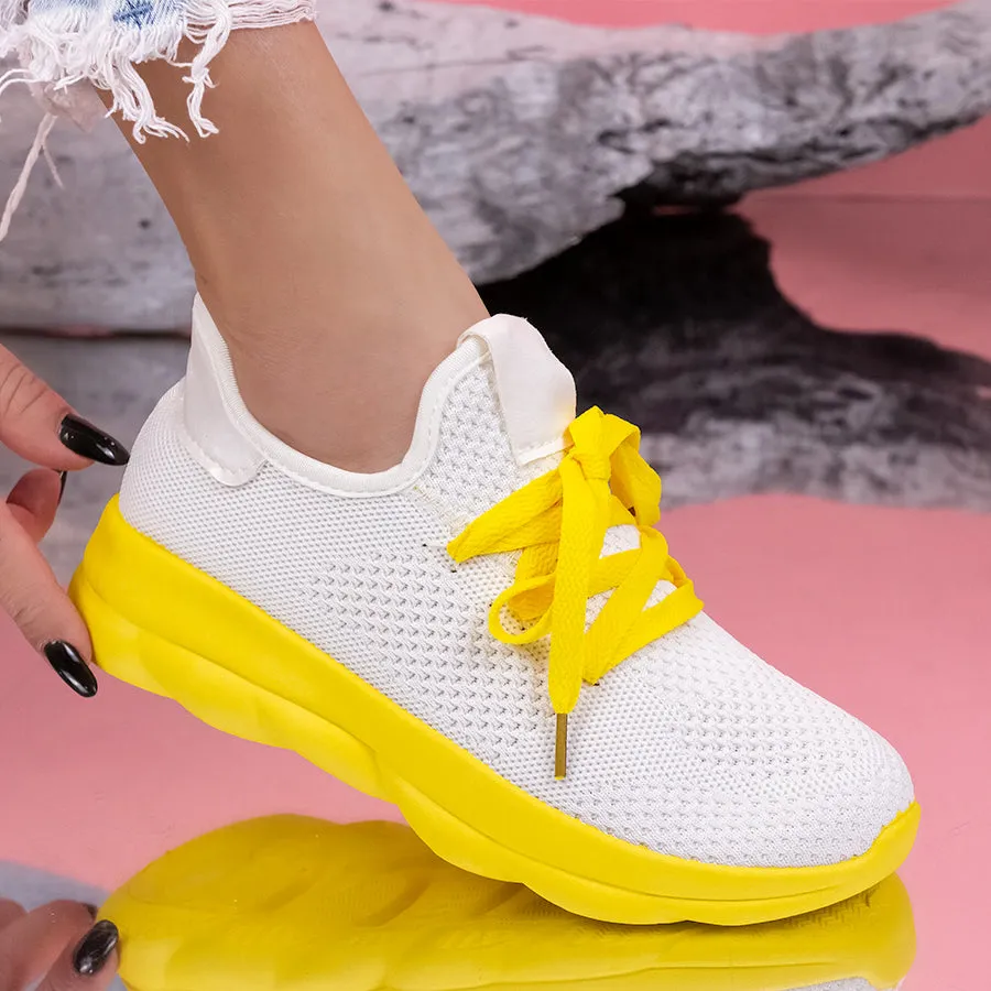 Pantofi sport Yvone - White/Yellow