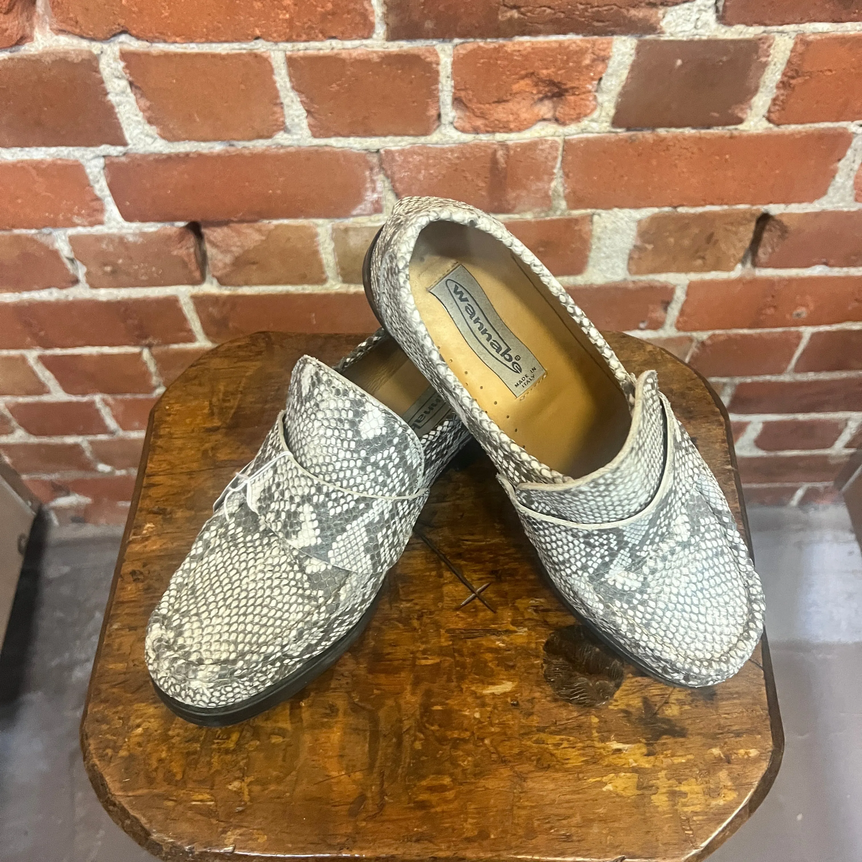 PATRICK COX 1990's snakeskin loafers 38