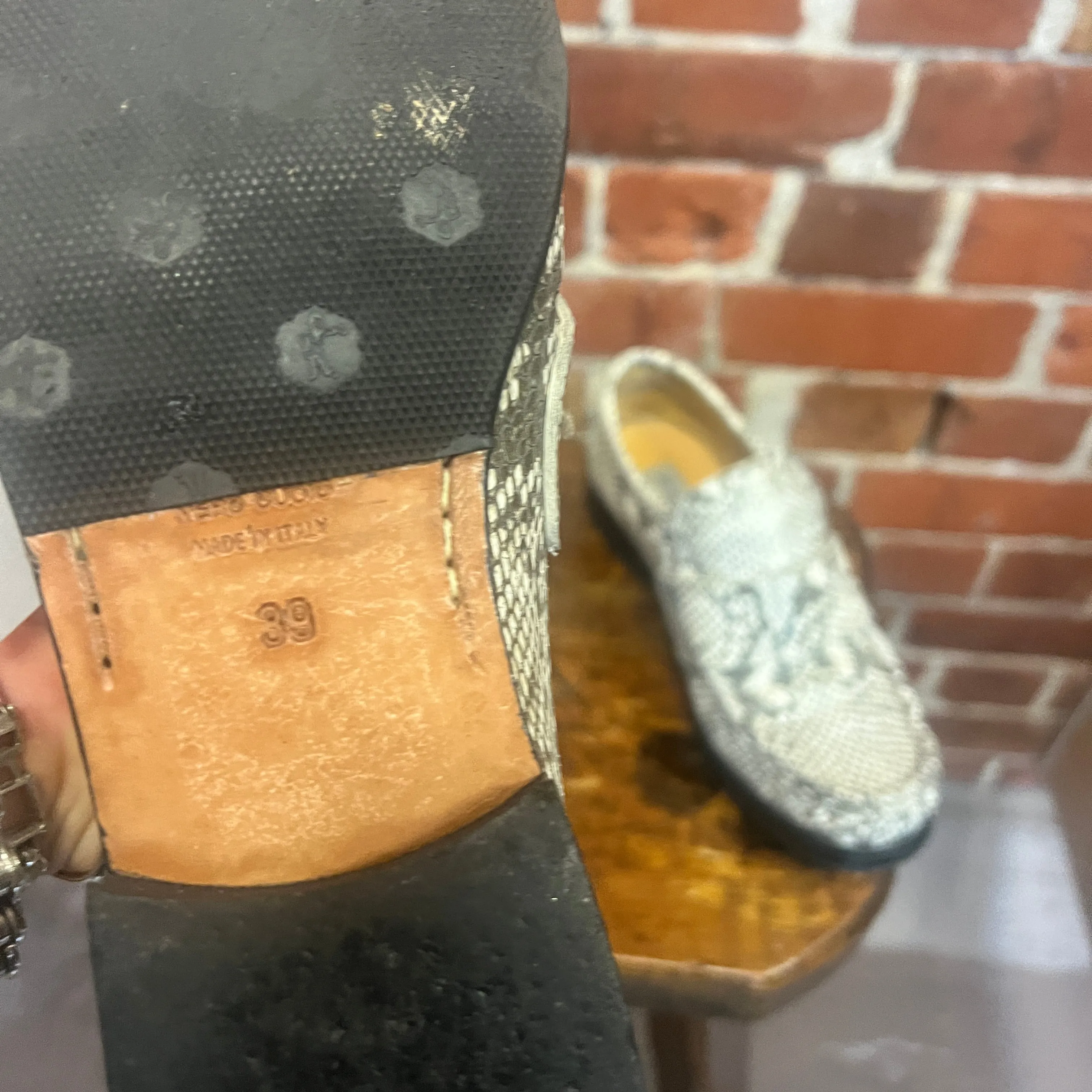 PATRICK COX 1990's snakeskin loafers 38