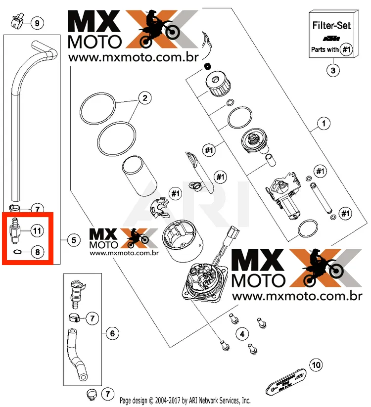 Plug / Conector Macho de Acoplamento Rápido para a Bomba de Combustível Original KTM 690, 950, 990, 1190, 1290 Adventure e Supermoto SMT / HUSQVARNA / GAS GAS - 5850701030030