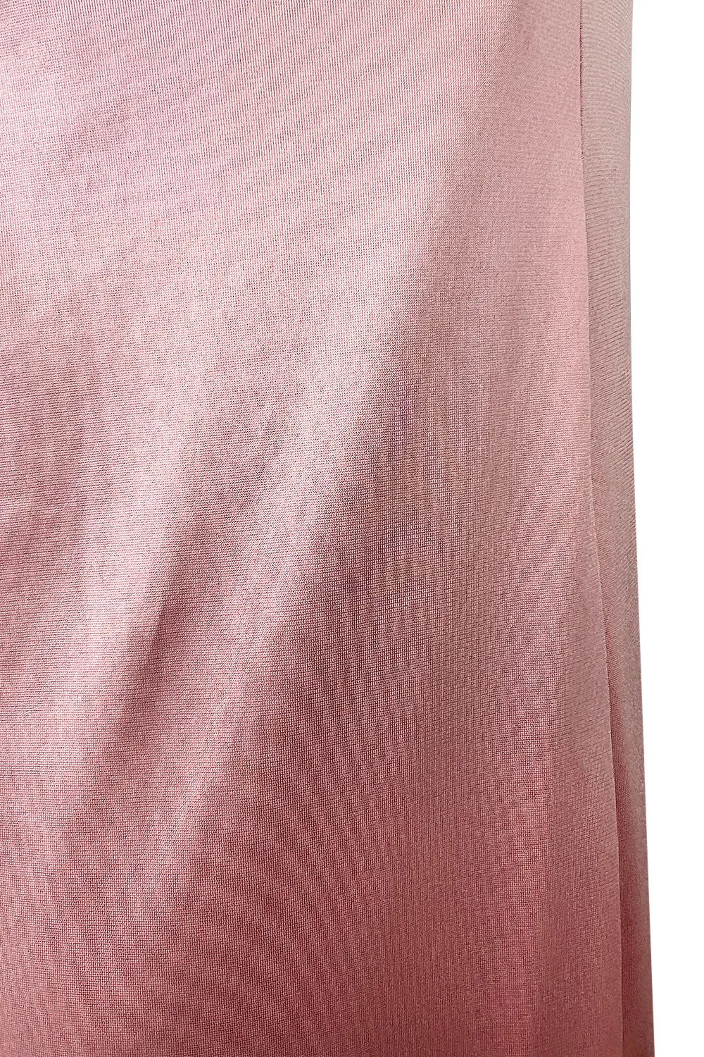 Prettiest 1978 Halston Pale Pink Pastel Nylon Jersey One Shoulder Draped Dress