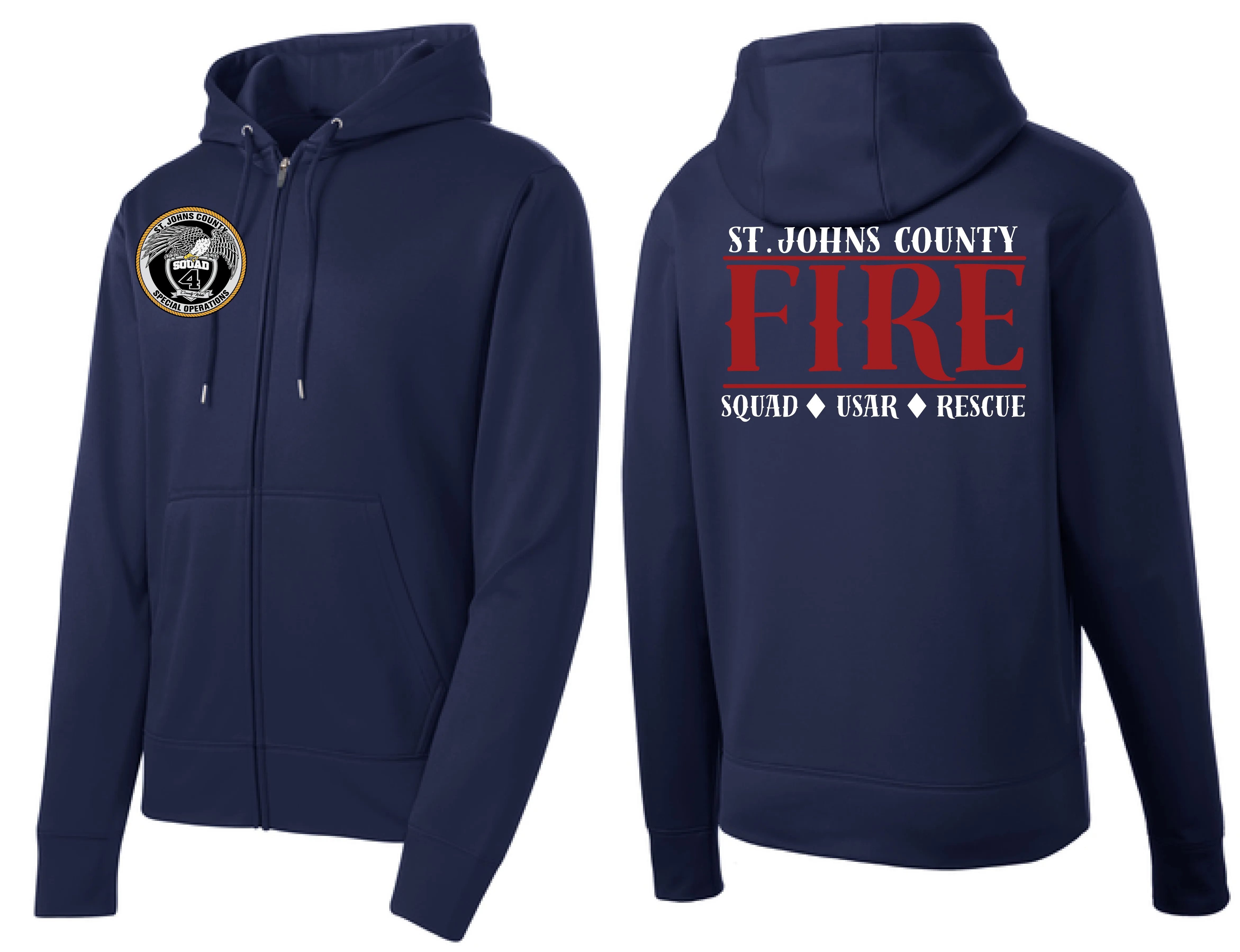 SJCFR Station 4 Full Zip Performance Hoodie