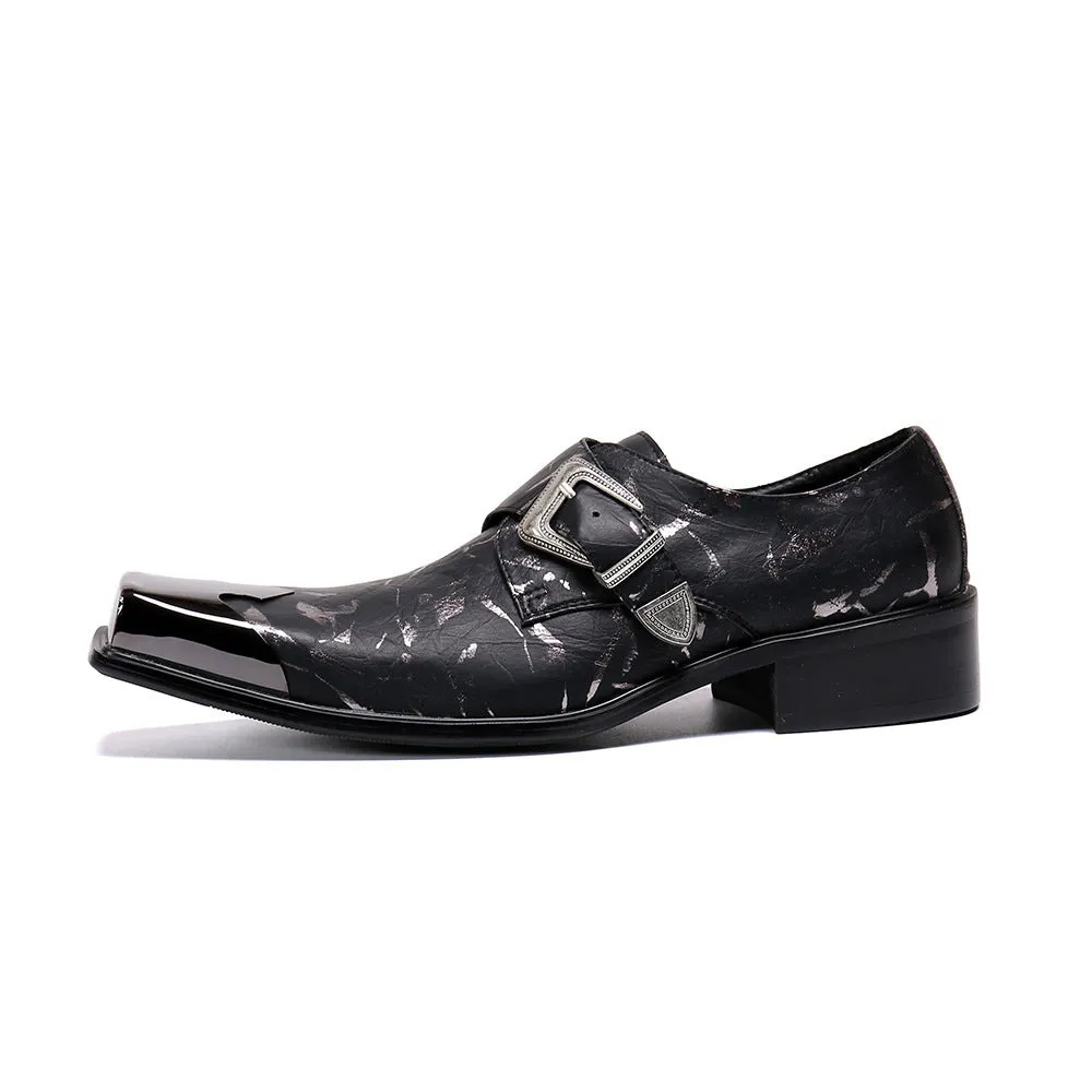 Stud leather shoes, men's lazy loafers, European and American punk fashion, beanie shoes, single shoes, rhinestones, men's shoes, cowhide