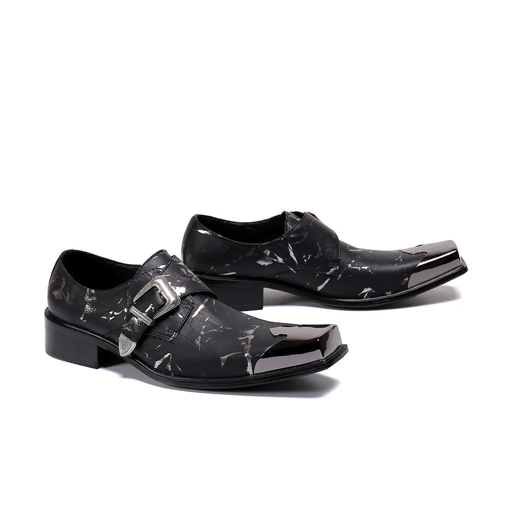 Stud leather shoes, men's lazy loafers, European and American punk fashion, beanie shoes, single shoes, rhinestones, men's shoes, cowhide