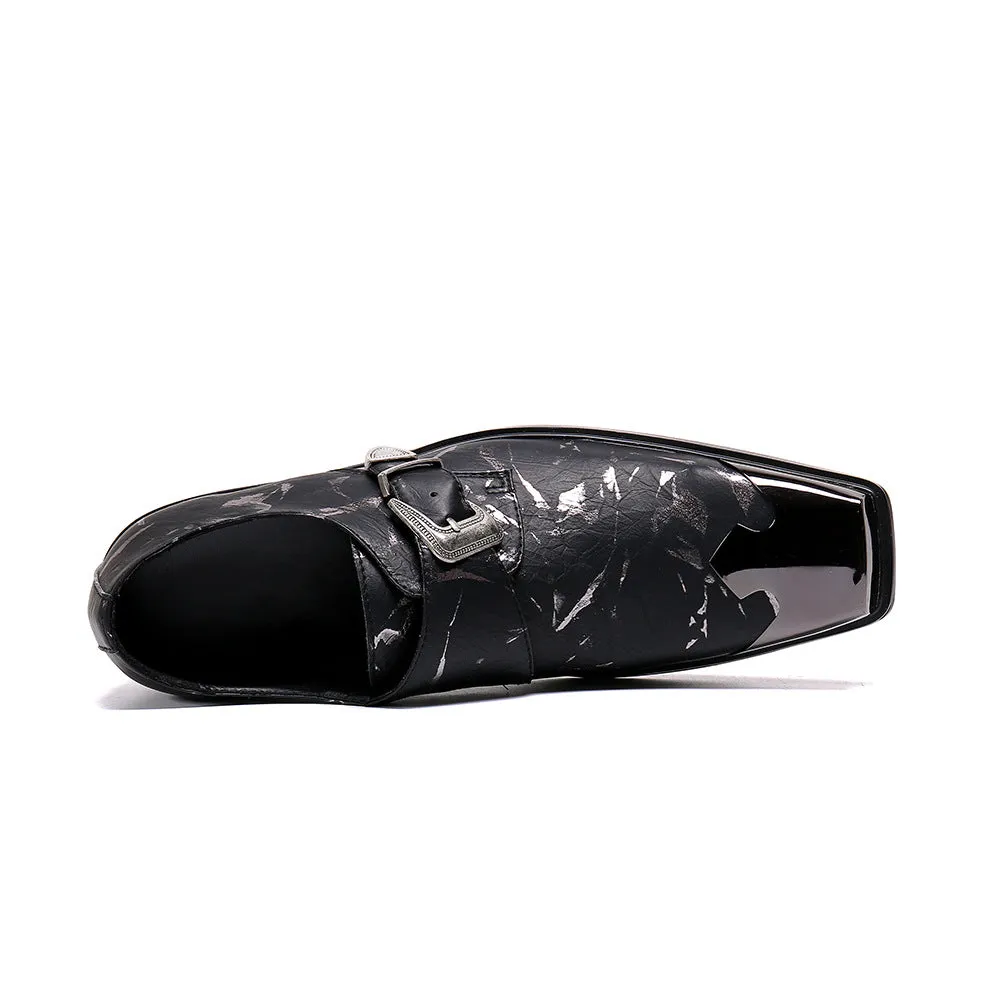 Stud leather shoes, men's lazy loafers, European and American punk fashion, beanie shoes, single shoes, rhinestones, men's shoes, cowhide