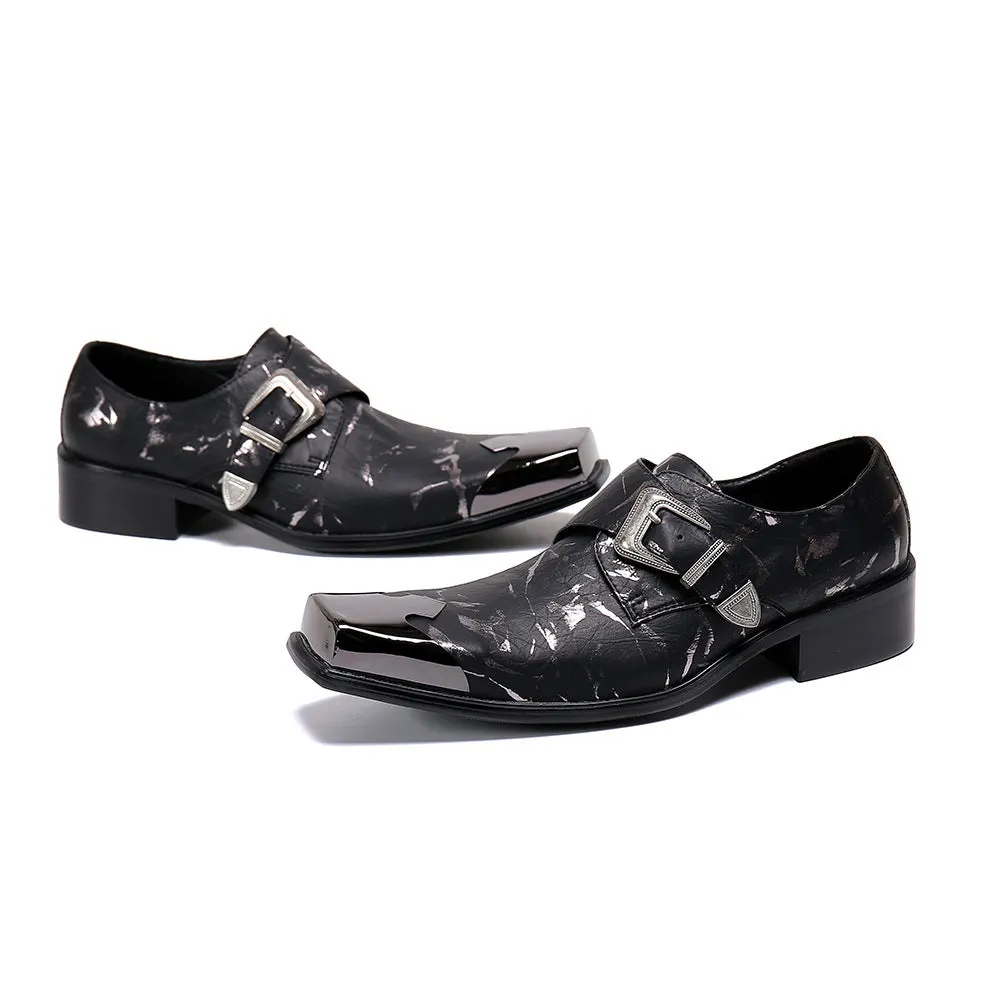 Stud leather shoes, men's lazy loafers, European and American punk fashion, beanie shoes, single shoes, rhinestones, men's shoes, cowhide
