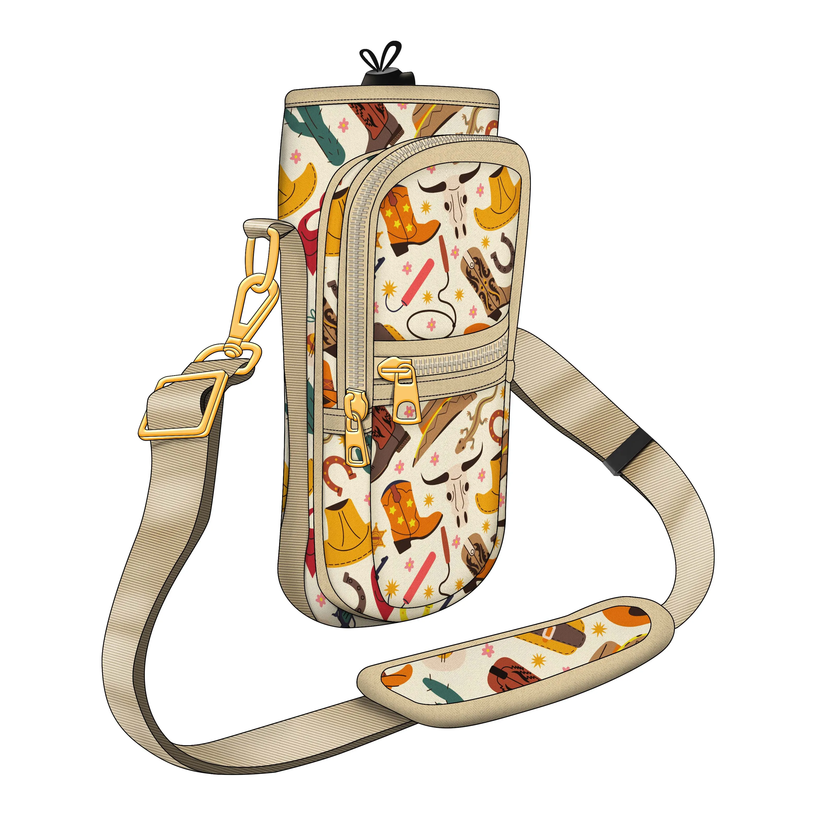 Stylish Cowboy Elements Bottle Carrier with Western Flair