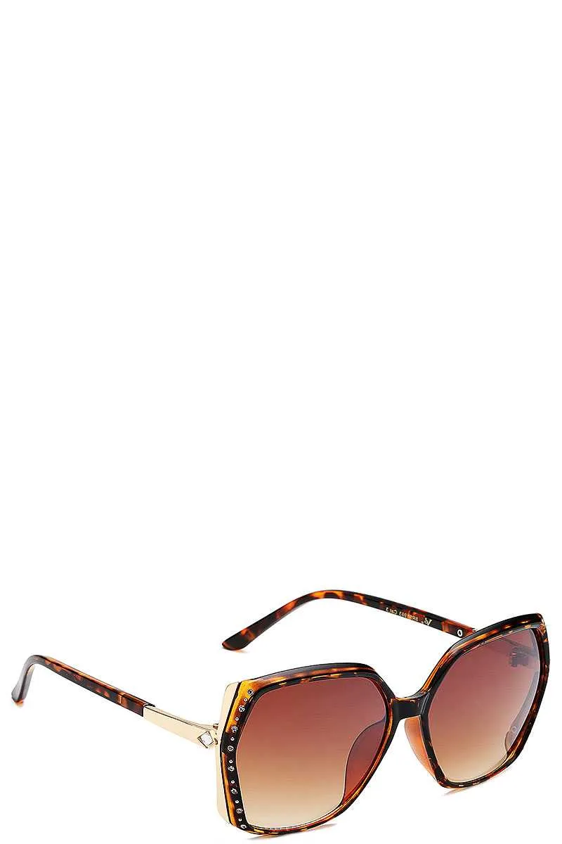 Stylish Rhinestone Accent Sunglasses