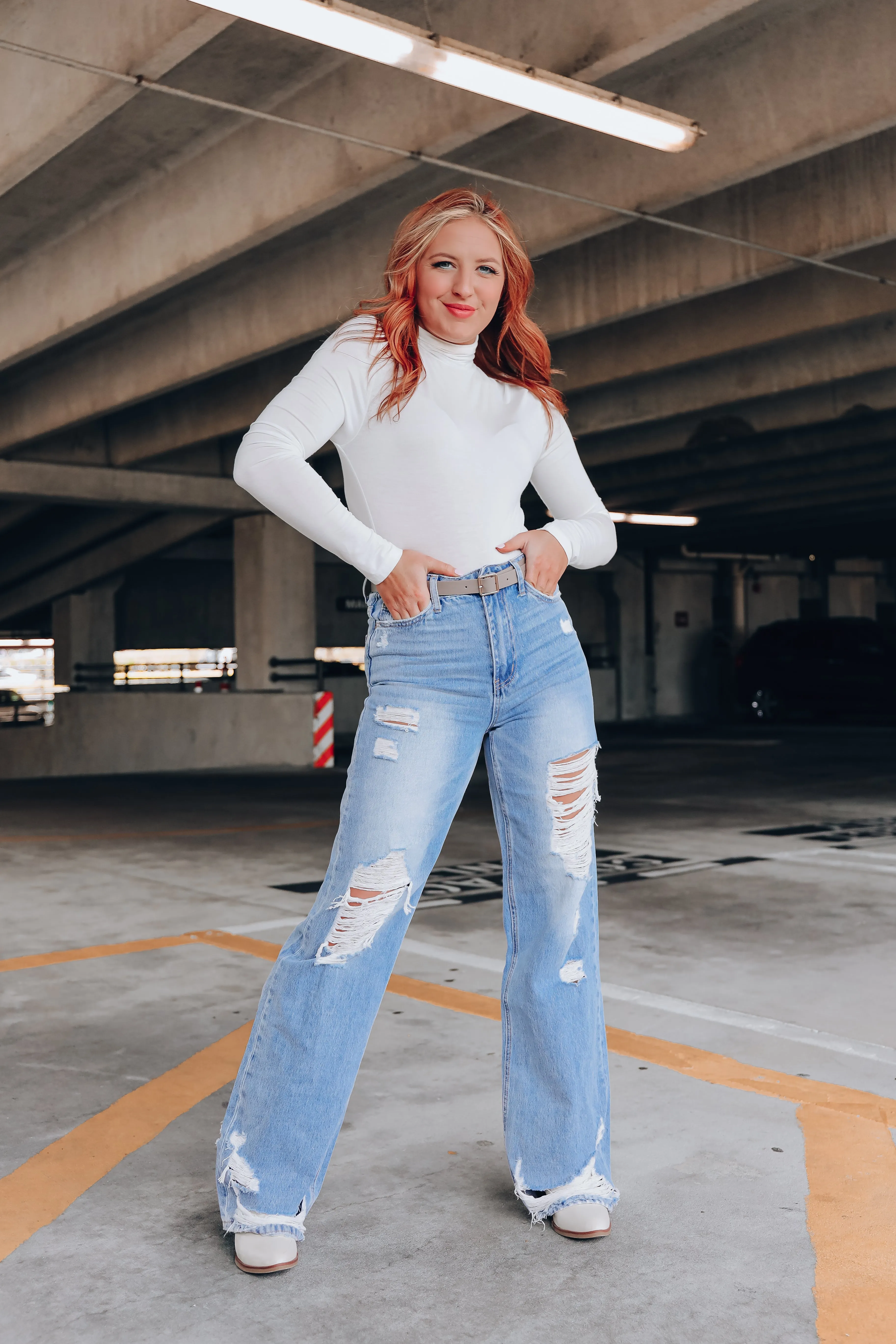 Vintage Destroyed Wide Leg Jeans