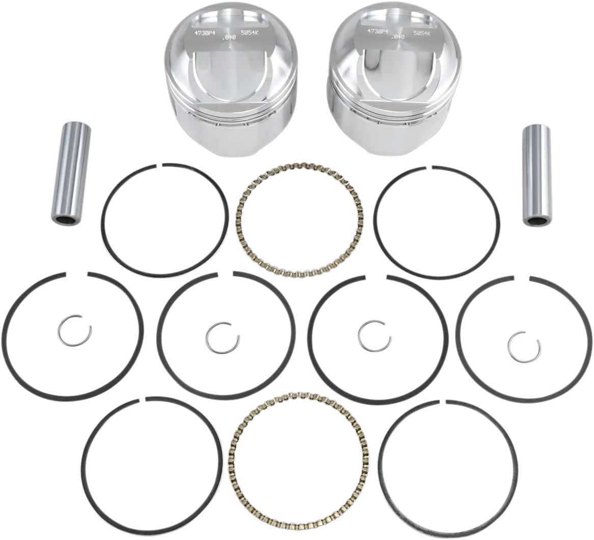 Wiseco K1627 K Piston Kit (80ci., Domed) - .040in. Oversize to 3.537in., 9.5:1 Compression